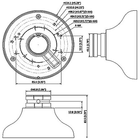DAHUA PFA106- ADAPTADOR PARA CAMARAS DOMO/ FISHEYE/ EYEBALL DAHUA-Soporte y Montaje-DAHUA-Bsai Seguridad & Controles