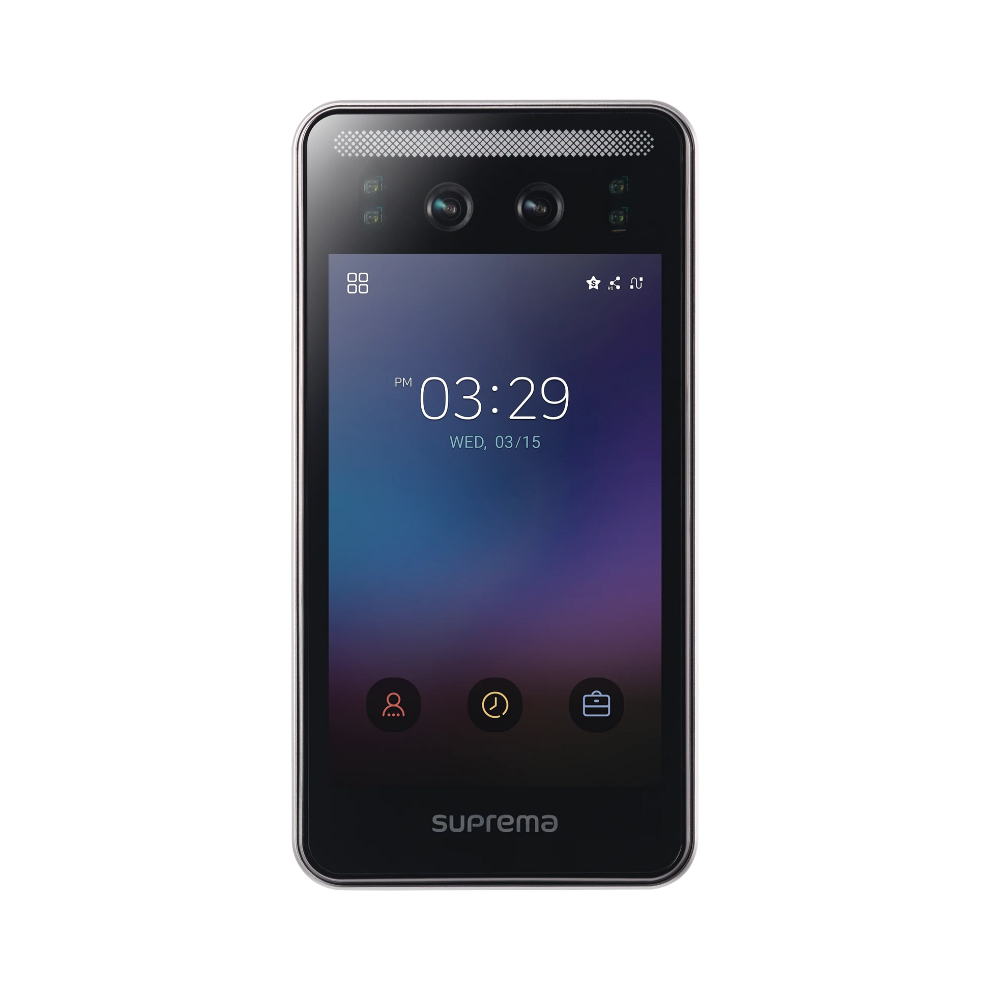 FACE STATION F2 CON DETECTOR DE CUBRE BOCAS, LECTOR FACIAL, LECTOR DE TARJETAS MÓVILES Y LECTOR DE TARJETAS RFID(125KHZ EM & 13.56MHZ MIFARE) COMPATIBLE CON BIOSTAR2-Biometricos-SUPREMA-Bsai Seguridad & Controles