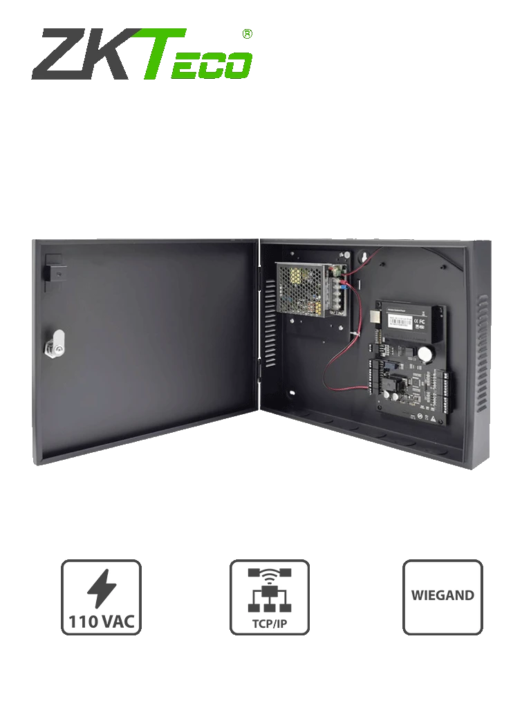 ZKTECO C3100B - CONTROL DE ACCESO PROFESIONAL PARA 1 PUERTA / GABINETE Y FUENTE / SIN BIOMETRÍA / FÁCIL ADMINISTRACIÓN CON SOFTWARE ZKACCESS 3.5-Paneles de Control-ZKTECO-Bsai Seguridad & Controles