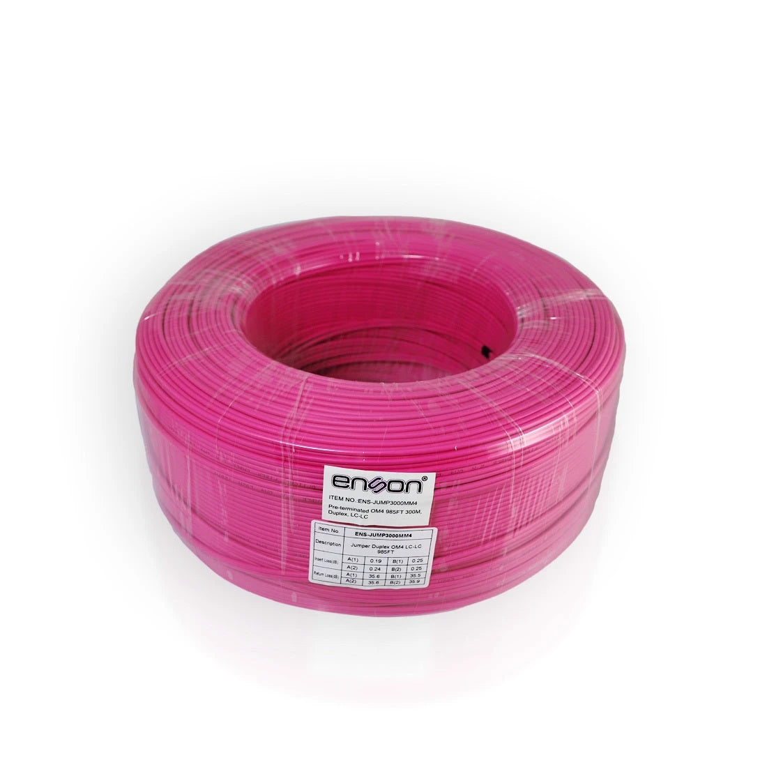 FIBRA OPTICA ENSON ENS-JUMP3000MM4 DE 300 METROS MULTIMODO OM4 ARMADA Y TERMINADA-Fibra Óptica-ENSON-Bsai Seguridad & Controles
