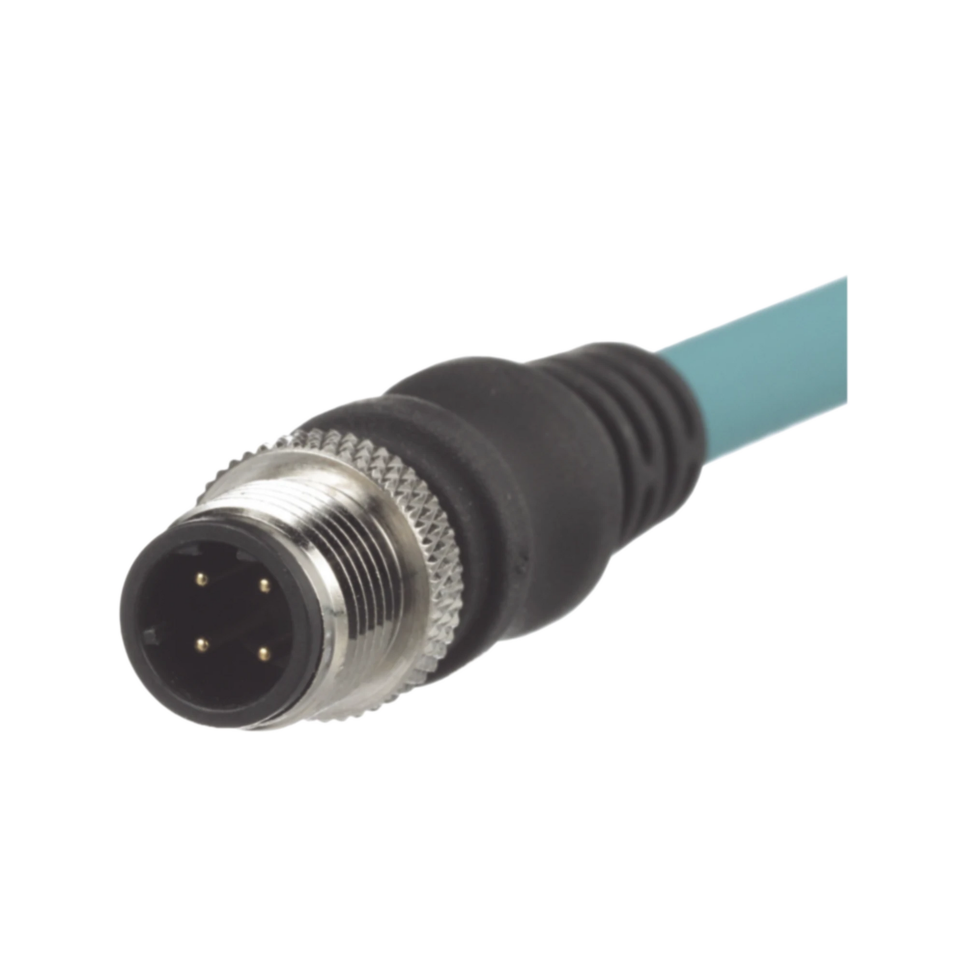 CABLE DE CONEXIÓN INDUSTRIALNET CAT5E, DE M12 D-CODE MACHO RECTO A M12 D-CODE MACHO ANGULADO, BLINDADO S/FTP, FORRO TPO, COLOR AZUL CERCETA, 1 METRO-Patch Cords-PANDUIT-Bsai Seguridad & Controles