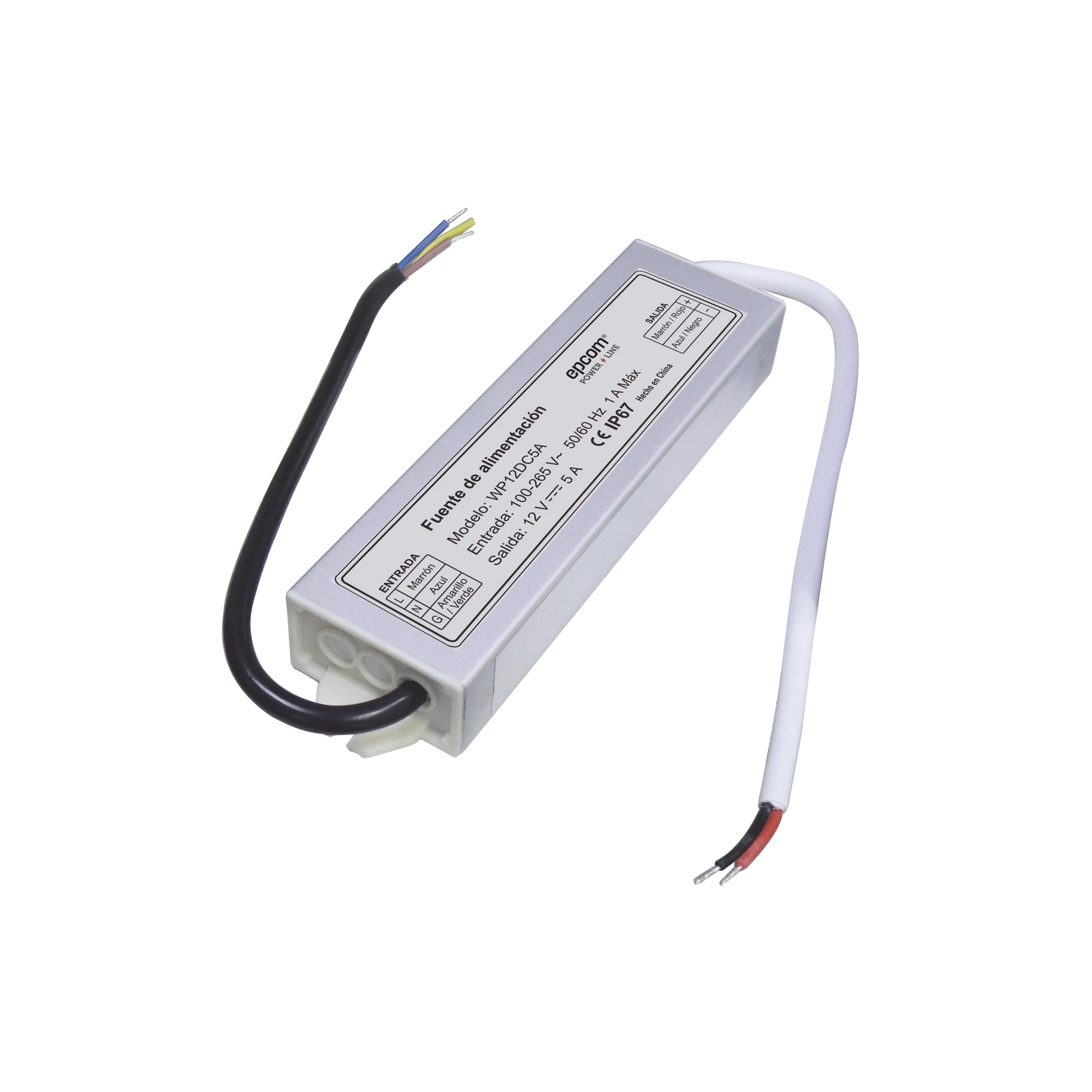 FUENTE DE ALIMENTACION PARA INTEMPERIE WATERPROOF 12 V @ 5 A-Fuentes de Poder-EPCOM POWERLINE-WP12DC5A-Bsai Seguridad & Controles