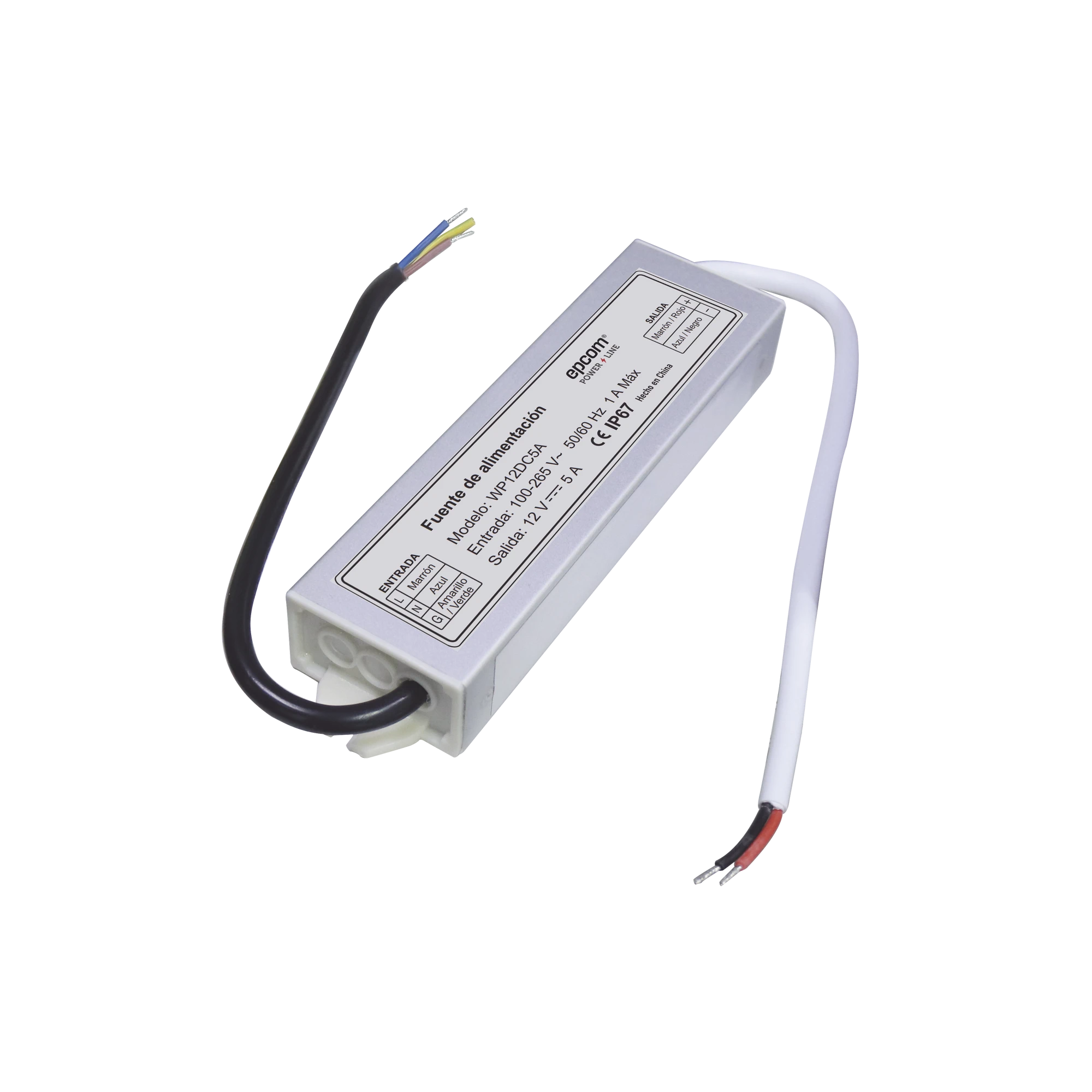 FUENTE DE ALIMENTACION PARA INTEMPERIE WATERPROOF 12 V @ 5 A-Fuentes de Poder-EPCOM POWERLINE-WP12DC5A-Bsai Seguridad & Controles