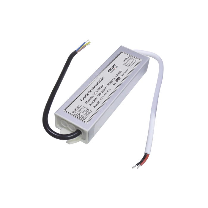 FUENTE DE ALIMENTACION PARA INTEMPERIE WATERPROOF 12 V @ 5 A-Fuentes de Poder-EPCOM POWERLINE-WP12DC5A-Bsai Seguridad & Controles