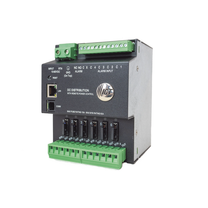 FUENTE DE DISTRIBUCIÓN DE 6 SALIDAS, CONTROL Y MONITOREO ETHERNET, VO: 10-60V DC, PARA MONTAJE EN RIEL DIN-Networking-ICT-ICTDINPDU6-Bsai Seguridad & Controles