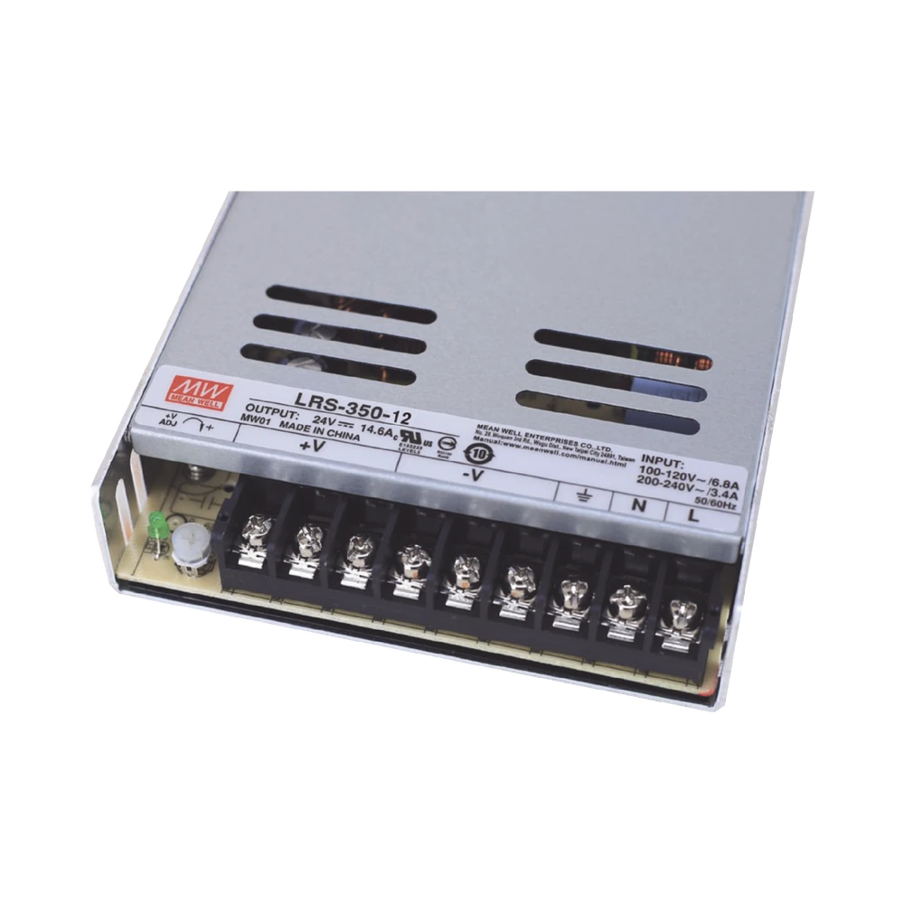 FUENTE DE PODER INDUSTRIAL CONMUTADA 350W DE POTENCIA, 12VCC, 29A-Fuentes de Alimentación-MEANWELL-Bsai Seguridad & Controles