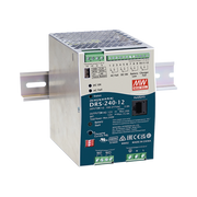 FUENTE DE PODER INDUSTRIAL DE 240W CON CARGADOR DE BATERÍAS, SALIDA 48VCC, 5A, PARA MONTAJE RIEL DIN-Fuentes de Poder-MEANWELL-Bsai Seguridad & Controles