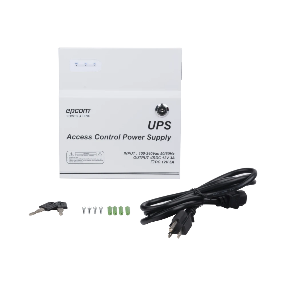 FUENTE DE PODER PROFESIONAL DE 11-15 VCC @ 3 A, 1 SALIDA CON TEMPORIZADOR INTEGRADO; CON CAPACIDAD DE BATERÍA DE RESPALDO,VOLTAJE DE ENTRADA : 96-264 VCA-Fuentes de Alimentación-EPCOM POWERLINE-Bsai Seguridad & Controles