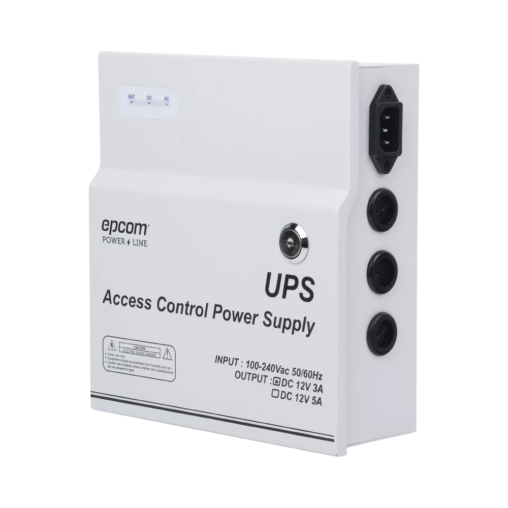 FUENTE DE PODER PROFESIONAL DE 11-15 VCC @ 3 A, 1 SALIDA CON TEMPORIZADOR INTEGRADO; CON CAPACIDAD DE BATERÍA DE RESPALDO,VOLTAJE DE ENTRADA : 96-264 VCA-Fuentes de Alimentación-EPCOM POWERLINE-Bsai Seguridad & Controles