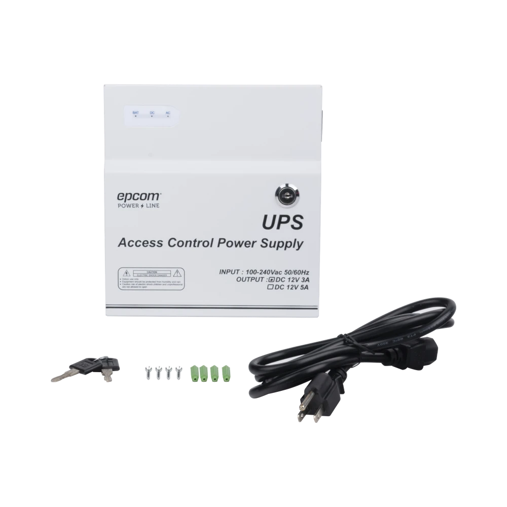 FUENTE DE PODER PROFESIONAL DE 11-15 VCC @ 3 A, 1 SALIDA CON TEMPORIZADOR INTEGRADO; CON CAPACIDAD DE BATERÍA DE RESPALDO,VOLTAJE DE ENTRADA : 96-264 VCA-Fuentes de Alimentación-EPCOM POWERLINE-Bsai Seguridad & Controles