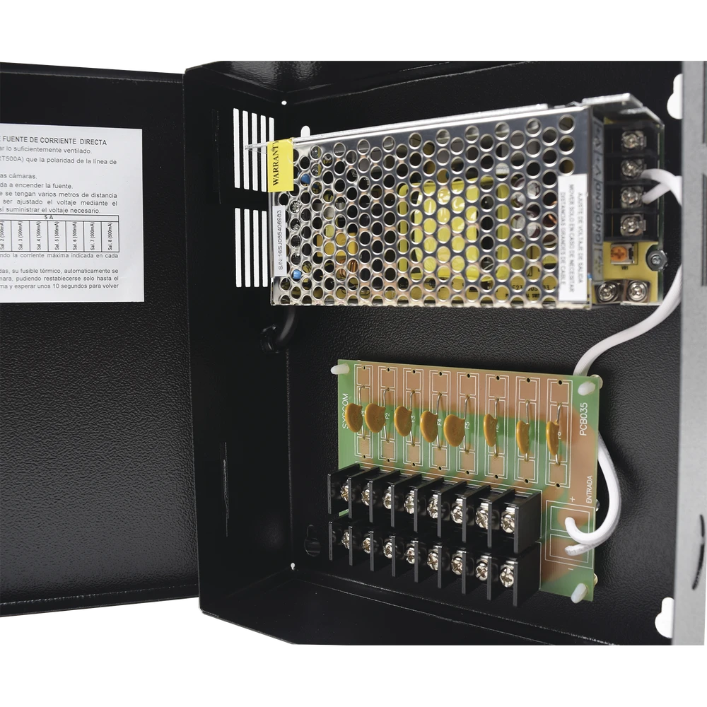 FUENTE DE PODER PROFESIONAL DE CCTV DE 12-13.2 VDC @ 5 A, 8 CÁMARAS, VOLTAJE DE ENTRADA: 100-240 VCA-Energía-EPCOM INDUSTRIAL-Bsai Seguridad & Controles