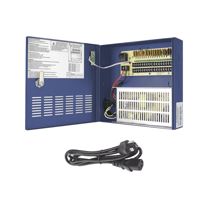 FUENTE DE PODER PROFESIONAL HEAVY DUTY DE 11 - 15 VCD @ 30 AMPER, PARA 18 CÁMARAS, CON VOLTAJE DE ENTRADA DE: 110-220 VCA-Energía-EPCOM POWER LINE-XP18DC30HD-Bsai Seguridad & Controles