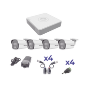 KIT COLORVU TURBOHD 1080P LITE / DVR 4 CANALES / 4 CÁMARAS BALA (EXTERIOR 2.8 MM) / TRANSCEPTORES / CONECTORES / FUENTE DE PODER PROFESIONAL-Kits Cámaras de Seguridad-HIKVISION-Bsai Seguridad & Controles