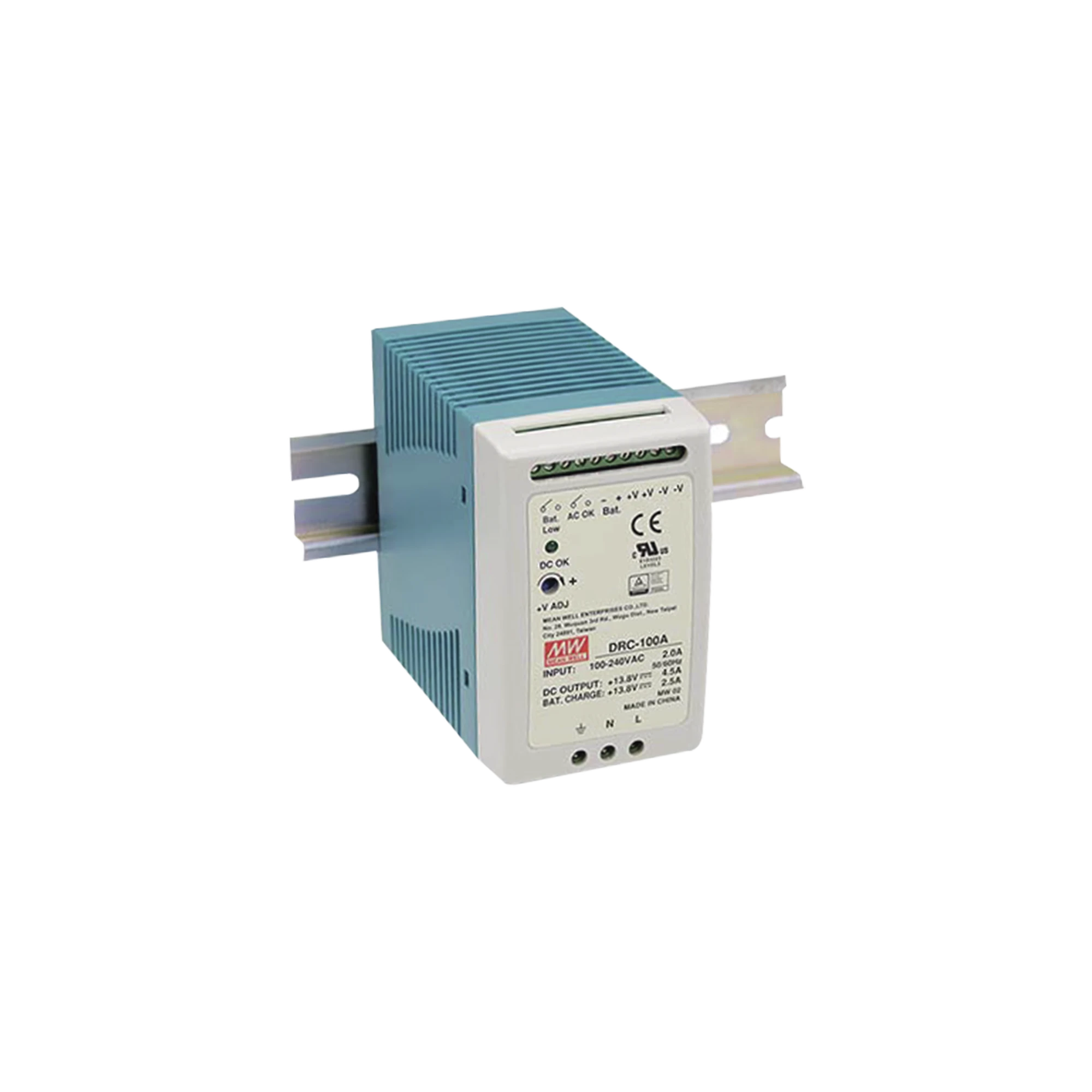 FUENTE DE PODER RIEL DIN 12V, 100W CON CARGADOR DE BATERÍA-Fuentes de Alimentación-MEANWELL-Bsai Seguridad & Controles