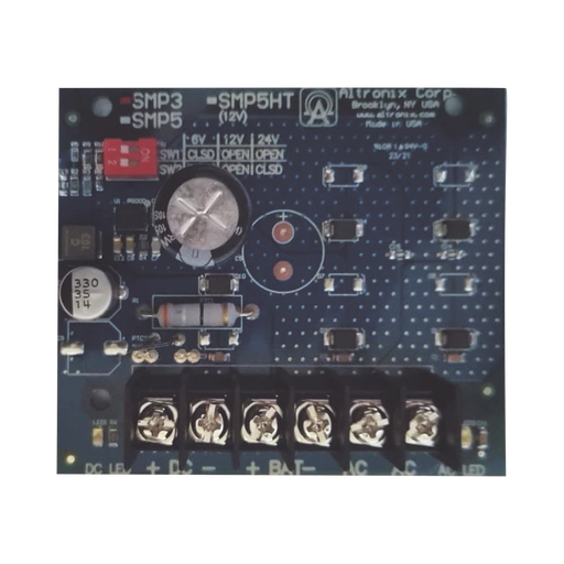 FUENTE TIPO TABLILLA PARA ALIMENTACIÓN CON RESPALDO DE BATERÍA CON VOLTAJE SELECCIONABLE EN 6,12 Y 24VCD A 2.5A-Energía-ALTRONIX-SMP-3-Bsai Seguridad & Controles