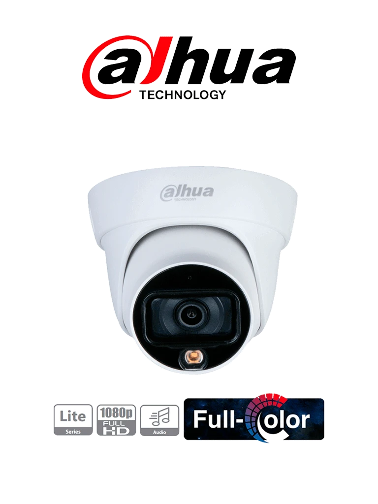 DAHUA HDW1239TL-A-LED - CAMARA DOMO HDCVI FULL COLOR 1080P/ LENTE DE 2.8 MM/ MICROFONO INTEGRADO/ LED 20 MTS/ IP67/ STARLIGHT/ #FULLCOLOR-Cámaras-DAHUA-Bsai Seguridad & Controles
