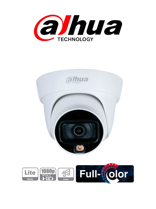 DAHUA HDW1239TL-A-LED - CAMARA DOMO HDCVI FULL COLOR 1080P/ LENTE DE 2.8 MM/ MICROFONO INTEGRADO/ LED 20 MTS/ IP67/ STARLIGHT/ #FULLCOLOR-Cámaras-DAHUA-DAH3970029-Bsai Seguridad & Controles