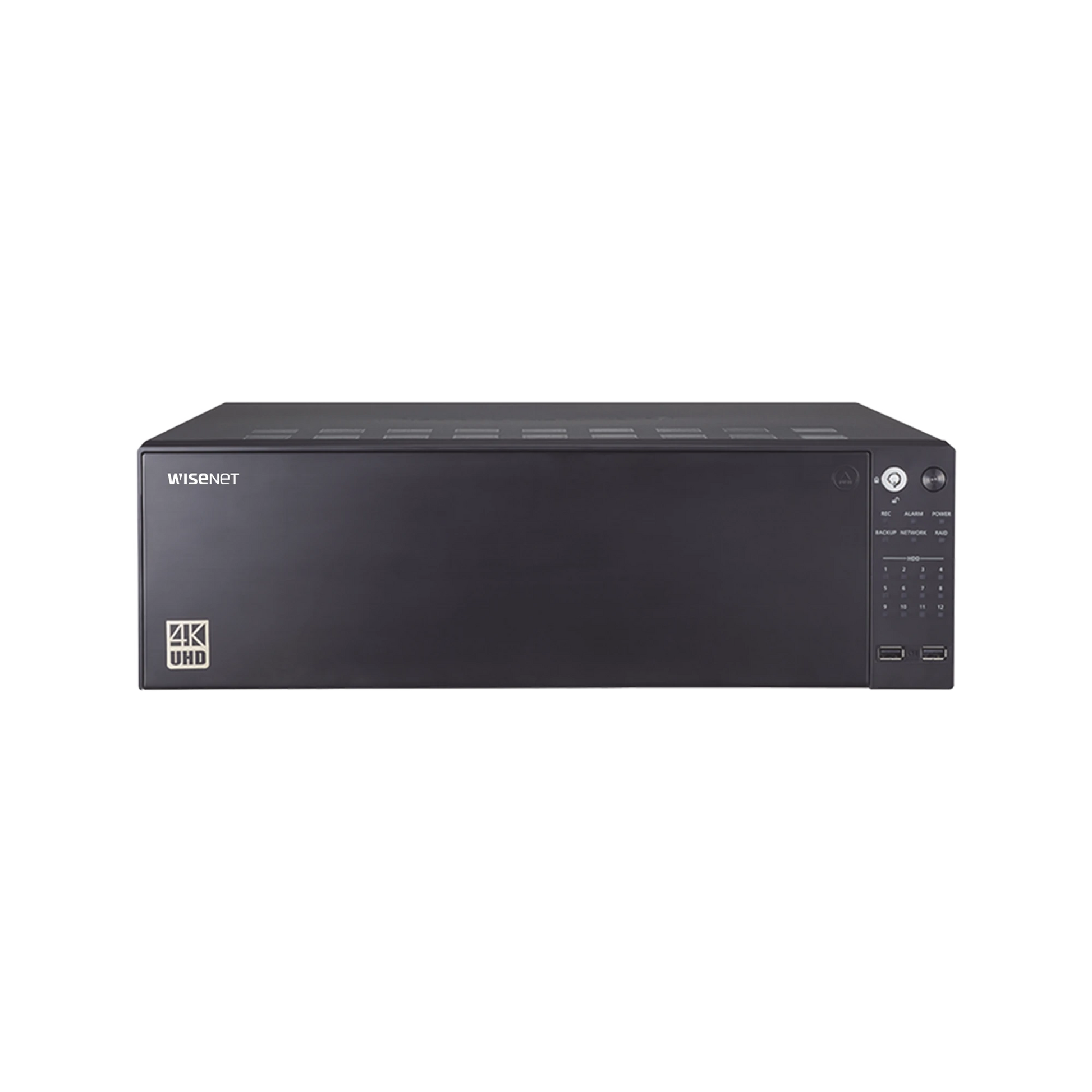 NVR DE 64 CANALES / SOPORTA GRABACIÓN HASTA 12MP / H.265 & WISESTREAM / CAPACIDAD DE PROCESAMIENTO 400MPBS / 4 PUERTOS DE RED / FUNCIÓN ARB Y FAILOVER-Cámaras IP-HANWHA TECHWIN WISENET-Bsai Seguridad & Controles