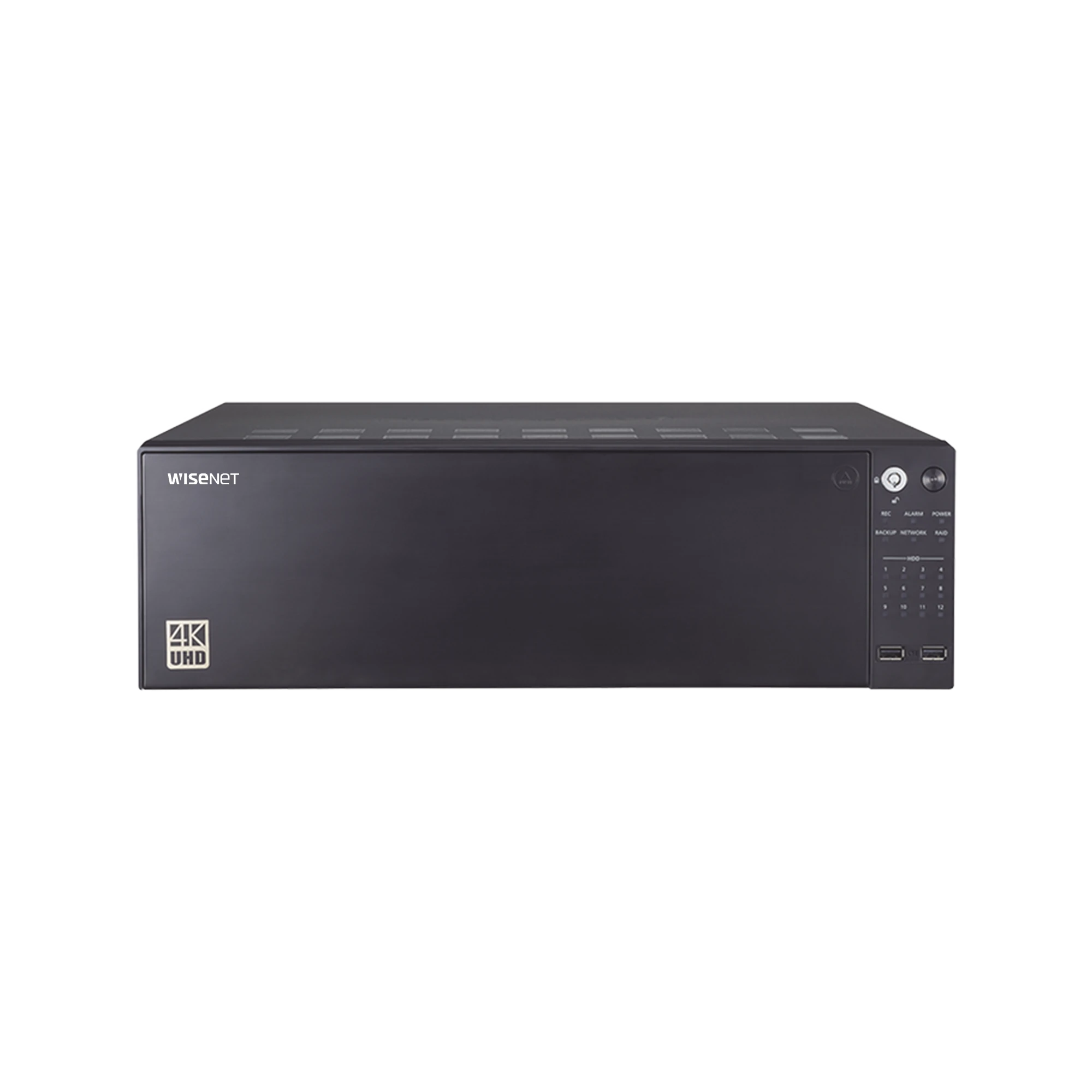 NVR DE 64 CANALES / SOPORTA GRABACIÓN HASTA 12MP / H.265 & WISESTREAM / CAPACIDAD DE PROCESAMIENTO 400MPBS / 4 PUERTOS DE RED / FUNCIÓN ARB Y FAILOVER-Cámaras IP-HANWHA TECHWIN WISENET-Bsai Seguridad & Controles