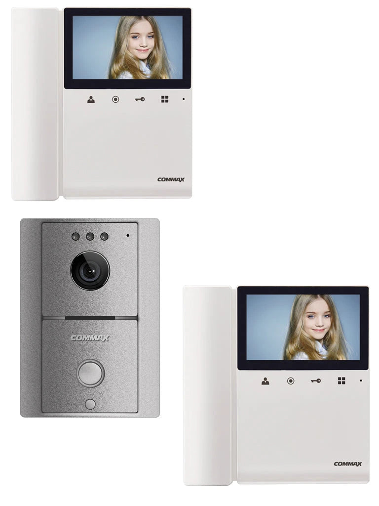 COMMAX - CDV43PAQ2- FRENTE DE CALLE Y 2 MONITORES CON AURICULAR A COLOR 4.3 PULGADAS/ FUNCION DE APERTURA DE PUERTA-Videoporteros e Interfonos-COMMAX-Bsai Seguridad & Controles