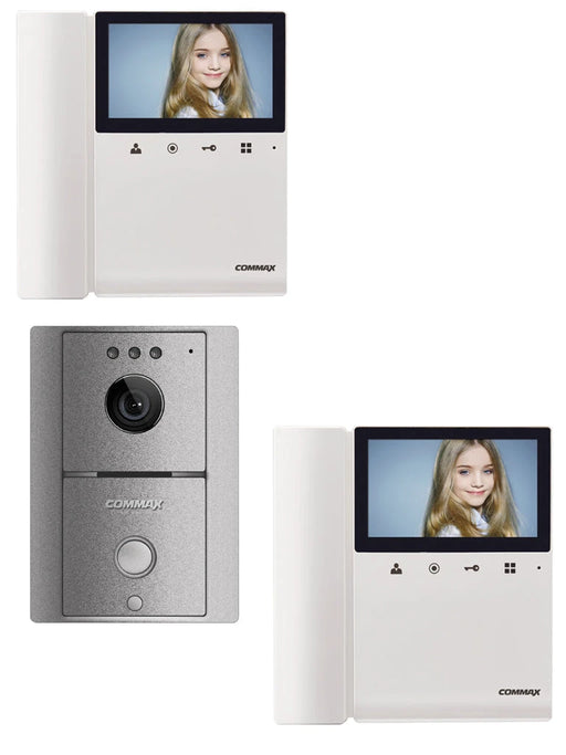 COMMAX - CDV43PAQ2- FRENTE DE CALLE Y 2 MONITORES CON AURICULAR A COLOR 4.3 PULGADAS/ FUNCION DE APERTURA DE PUERTA-Videoporteros e Interfonos-COMMAX-CMX104079-Bsai Seguridad & Controles