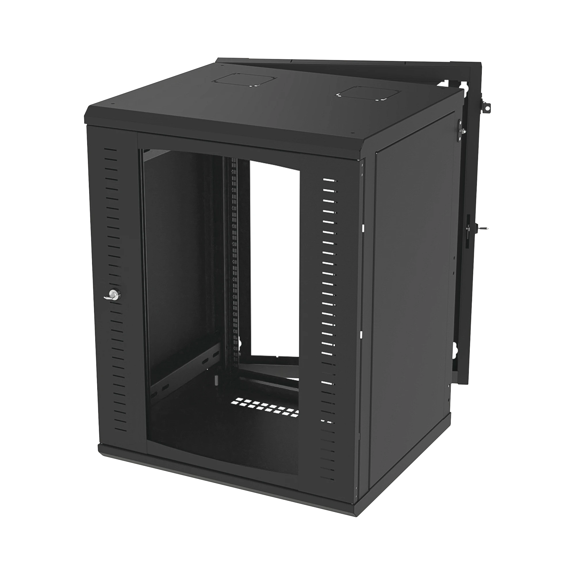 GABINETE ABATIBLE DE PARED (CON MARCO TRASERO) CON RACK 19" DE 16 UNIDADES. VENTANA DE CRISTAL TEMPLADO.-Racks y Gabinetes-LINKEDPRO BY EPCOM-Bsai Seguridad & Controles