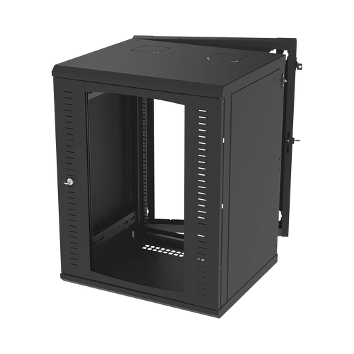 GABINETE ABATIBLE DE PARED (CON MARCO TRASERO) CON RACK 19" DE 16 UNIDADES. VENTANA DE CRISTAL TEMPLADO.-Racks y Gabinetes-LINKEDPRO BY EPCOM-SR-1916-GAP-V4-Bsai Seguridad & Controles