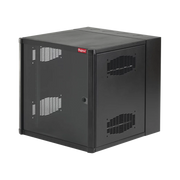GABINETE ACCESSPLUS DE MONTAJE EN PARED DE 19IN, RIELES NUMERADOS Y ROSCADOS #10-32, PUERTA CON VENTANA DE SEGURIDAD, 600 MM DE ANCHO, 637 MM DE PROFUNDIDAD, 12 UR, COLOR NEGRO-Racks y Gabinetes-HOFFMAN-Bsai Seguridad & Controles