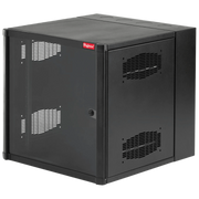 GABINETE ACCESSPLUS DE MONTAJE EN PARED DE 19IN, RIELES NUMERADOS Y ROSCADOS #10-32, PUERTA CON VENTANA DE SEGURIDAD, 600 MM DE ANCHO, 762 MM DE PROFUNDIDAD, 12 UR, COLOR NEGRO-Racks y Gabinetes-HOFFMAN-Bsai Seguridad & Controles