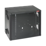 GABINETE ACCESSPLUS DE MONTAJE EN PARED DE 19IN, RIELES NUMERADOS Y ROSCADOS #10-32, PUERTA CON VENTANA DE SEGURIDAD, 700 MM DE ANCHO, 637 MM DE PROFUNDIDAD, 12 UR, COLOR NEGRO-Racks y Gabinetes-HOFFMAN-Bsai Seguridad & Controles