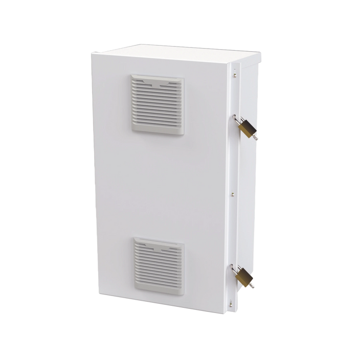 GABINETE ACERO GALV. PARA 2 BATERÍAS PL110D12 (400 X 730 X 300MM). PUERTA VENTILADA. ACC. PARA PISO O POSTE NO INCLUIDOS.-Gabinetes y Carcasas-EPCOM INDUSTRIAL-Bsai Seguridad & Controles