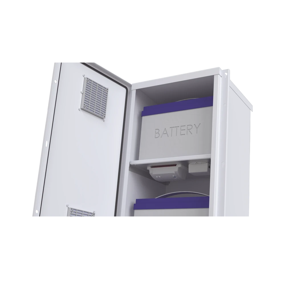 GABINETE ACERO GALV. PARA 2 BATERÍAS PL110D12 (400 X 730 X 300MM). PUERTA VENTILADA. ACC. PARA PISO O POSTE NO INCLUIDOS.-Gabinetes y Carcasas-EPCOM INDUSTRIAL-Bsai Seguridad & Controles