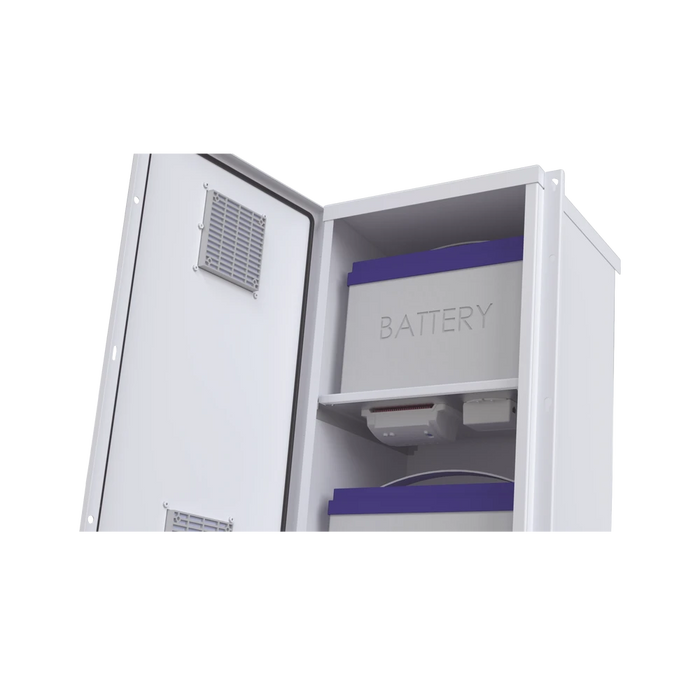 GABINETE ACERO GALV. PARA 2 BATERÍAS PL110D12 (400 X 730 X 300MM). PUERTA VENTILADA. ACC. PARA PISO O POSTE NO INCLUIDOS.-Gabinetes y Carcasas-EPCOM INDUSTRIAL-Bsai Seguridad & Controles