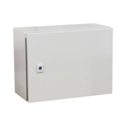 GABINETE DE ACERO IP66 USO EN INTEMPERIE (400 X 300 X 300 MM) CON PLACA TRASERA INTERIOR METÁLICA Y COMPUERTA INFERIOR ATORNILLABLE (INCLUYE CHAPA Y LLAVE T). IDEAL PARA CENTROS DE CARGA Y TABLEROS DE CONTROL.-Racks y Gabinetes-PRECISION-Bsai Seguridad & Controles