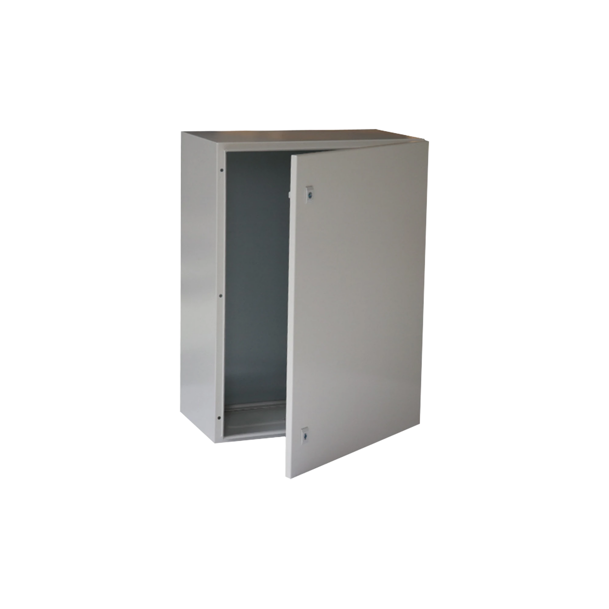 GABINETE DE ACERO IP66 USO EN INTEMPERIE (400 X 600 X 250 MM) CON PLACA TRASERA INTERIOR METÁLICA Y COMPUERTA INFERIOR ATORNILLABLE (INCLUYE CHAPA Y LLAVE).-Racks y Gabinetes-PRECISION-Bsai Seguridad & Controles