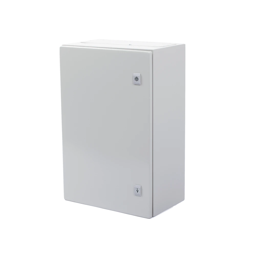 GABINETE DE ACERO IP66 USO EN INTEMPERIE (400 X 600 X 250 MM) CON PLACA TRASERA INTERIOR METÁLICA Y COMPUERTA INFERIOR ATORNILLABLE (INCLUYE CHAPA Y LLAVE).-Racks y Gabinetes-PRECISION-Bsai Seguridad & Controles