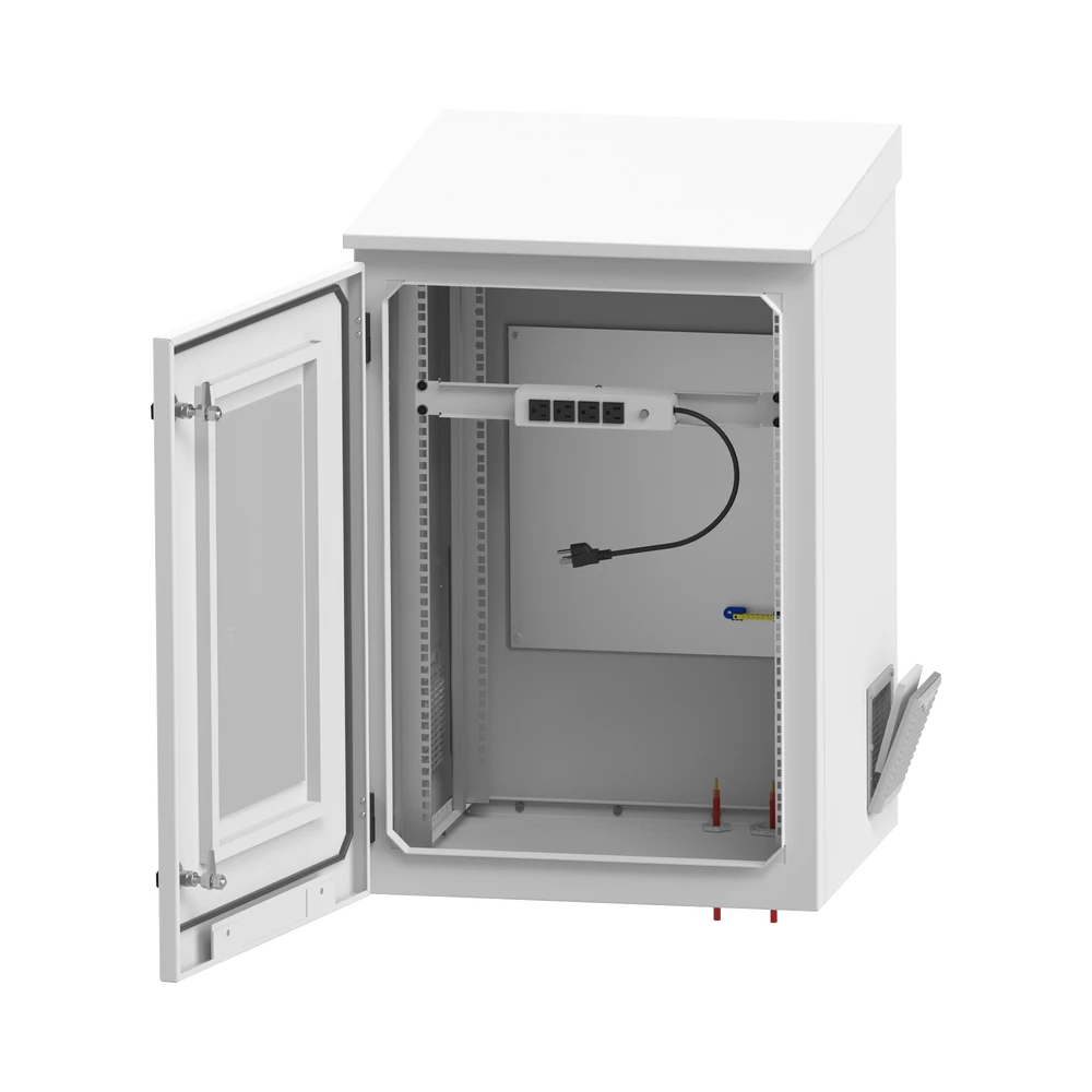 GABINETE DE EXTERIOR CON RACK DE 19 DE 24U CON VENTILADORES Y TERMOSTATO (MONTAJE A POSTE O TORRE SE VENDE POR SEPARADO).-Racks y Gabinetes-LINKEDPRO BY EPCOM-Bsai Seguridad & Controles