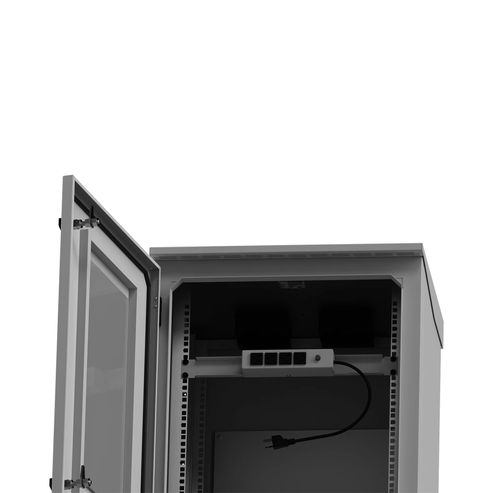 GABINETE DE EXTERIOR CON RACK DE 19 DE 24U CON VENTILADORES Y TERMOSTATO (MONTAJE A POSTE O TORRE SE VENDE POR SEPARADO).-Racks y Gabinetes-LINKEDPRO BY EPCOM-Bsai Seguridad & Controles