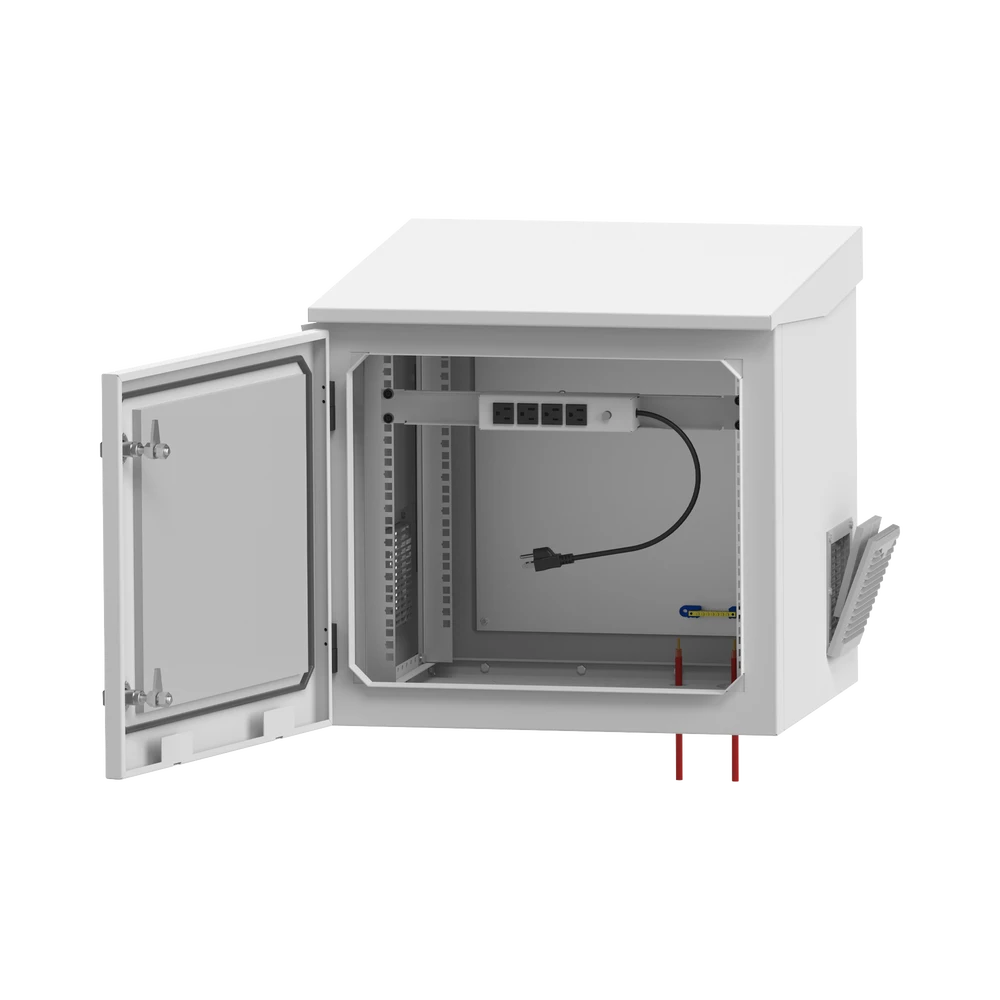 GABINETE DE EXTERIOR CON RACK DE 19 DE 9UR CON VENTILADORES Y TERMOSTATO (MONTAJE A POSTE O TORRE SE VENDE POR SEPARADO).-Racks y Gabinetes-LINKEDPRO BY EPCOM-Bsai Seguridad & Controles