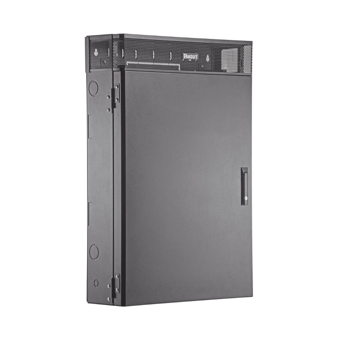 GABINETE DE MONTAJE EN PARED TRUEEDGE?, CON 3 UR PARA EQUIPO ACTIVO Y 3 UR PARA PANELES DE PARCHEO, FABRICADO EN ACERO, COLOR NEGRO-Racks y Gabinetes-PANDUIT-WME3BL-Bsai Seguridad & Controles