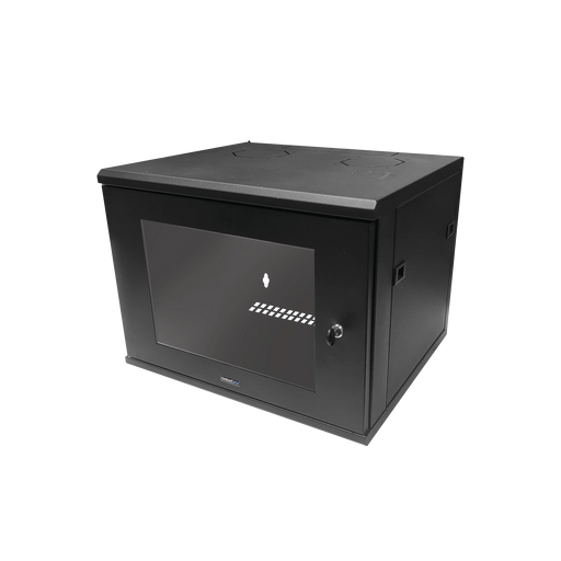 GABINETE DE MONTAJE EN PARED, CON PUERTA DE CRISTAL, DE 19IN, 6UR, COLOR NEGRO-Racks y Gabinetes-LINKEDPRO BY EPCOM-Bsai Seguridad & Controles