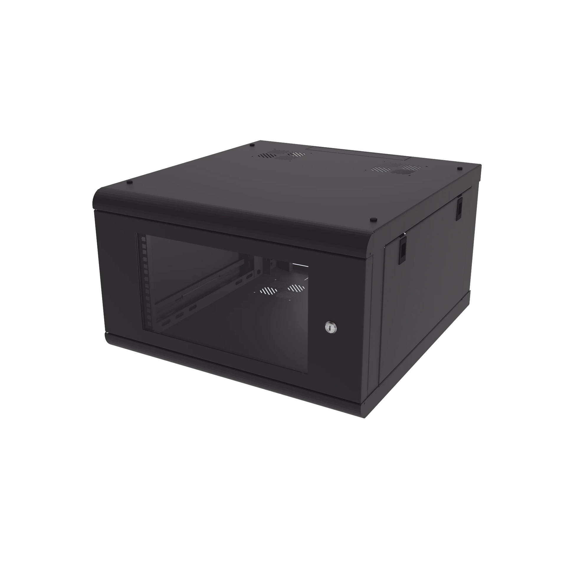 GABINETE DE PARED CON PUERTA DE CRISTAL TEMPLADO, 635 MM DE PROFUNDIDAD, 6U RACK DE 19'', ACERO REFORZADO-Racks y Gabinetes-LINKEDPRO-SR-1906-GN2G-Bsai Seguridad & Controles