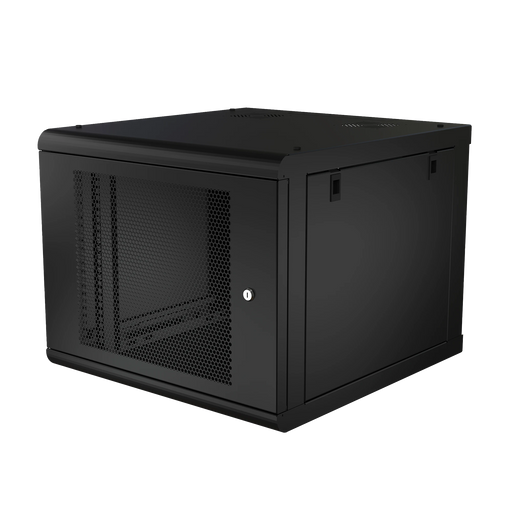 GABINETE DE PARED CON PUERTA PERFORADA, 635MM DE PROFUNDIDAD, 9U RACK DE 19'', ACERO REFORZADO-Racks y Gabinetes-LINKEDPRO-SR-1909-GN2P-Bsai Seguridad & Controles