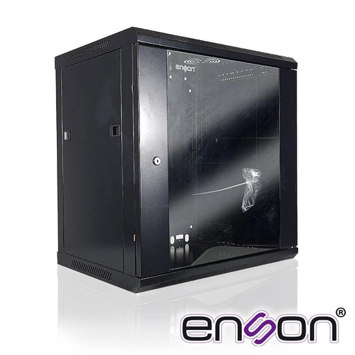 GABINETE DE PARED ENSON ENS-RKGB12U 12UR PUERTA FRONTAL DE CRISTAL TEMPLADO CON CERRADURA DE SEGURIDAD RANURA DE VENTILACION EN LA PARTE SUPERIOR PARA VENTILADORES DE 11 CM ENSAMBLADO 600X450X635MM-Racks y Gabinetes-ENSON-ENS-RKGB12U-Bsai Seguridad & Controles