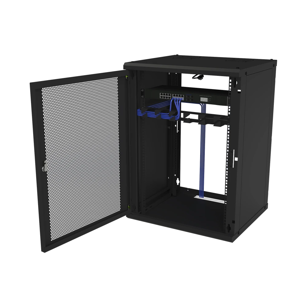 GABINETE DE PARED FIJO, PUERTA PERFORADA, RACK 19 DE 16 UR.-Racks y Gabinetes-LINKEDPRO BY EPCOM-Bsai Seguridad & Controles