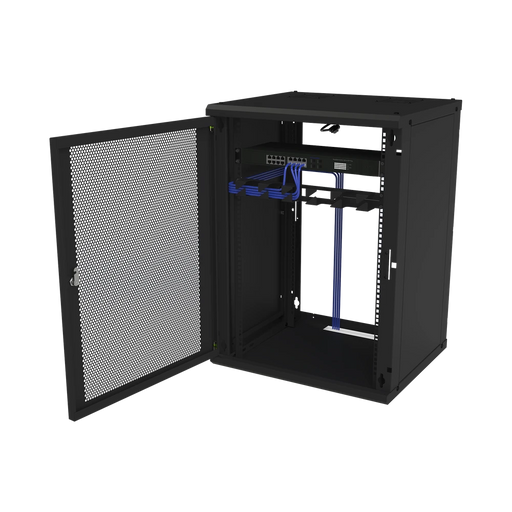 GABINETE DE PARED FIJO, PUERTA PERFORADA, RACK 19 DE 16 UR.-Racks y Gabinetes-LINKEDPRO BY EPCOM-Bsai Seguridad & Controles