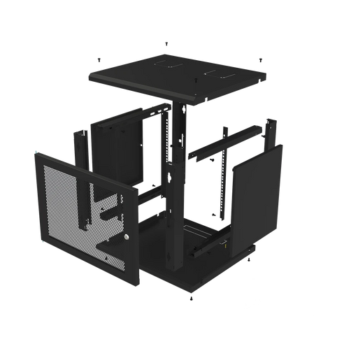 GABINETE DE PARED FIJO, PUERTA PERFORADA, RACK 19 DE 9 UR.-Racks y Gabinetes-LINKEDPRO BY EPCOM-SR-1909-GFP-VR2-Bsai Seguridad & Controles