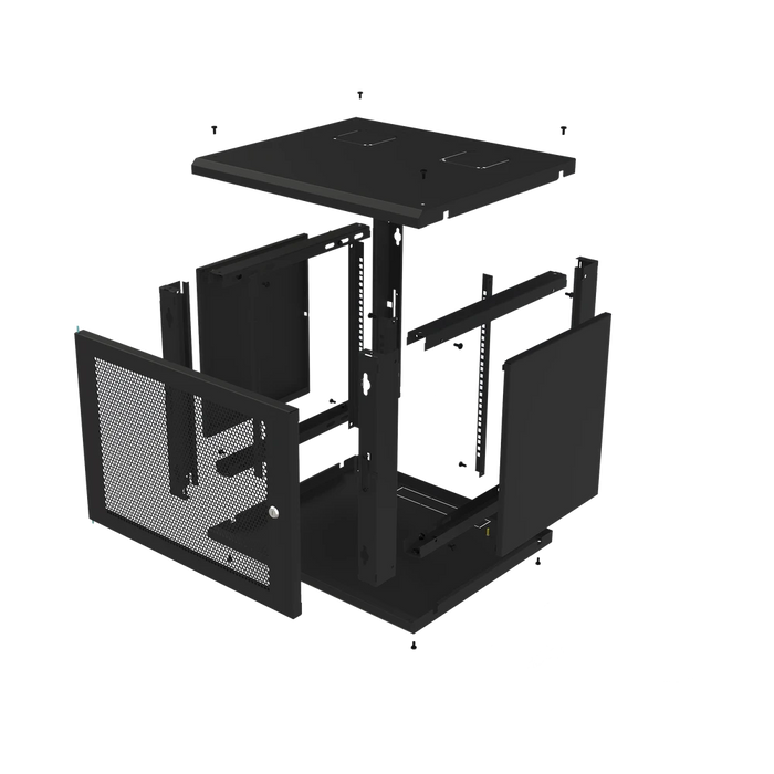 GABINETE DE PARED FIJO, PUERTA PERFORADA, RACK 19 DE 9 UR.-Racks y Gabinetes-LINKEDPRO BY EPCOM-SR-1909-GFP-VR2-Bsai Seguridad & Controles