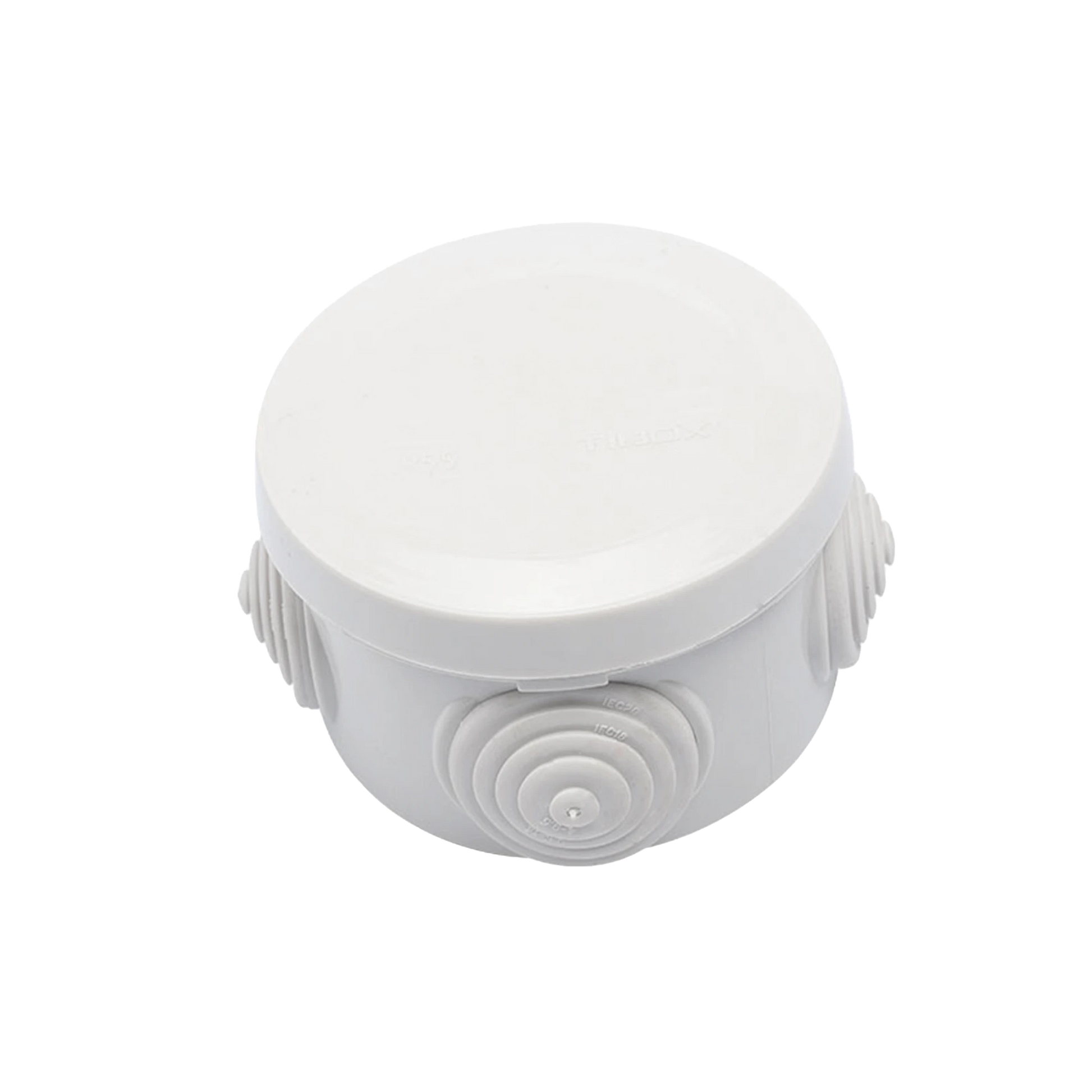 GABINETE DERIVACIÓN DE PLÁSTICO CIRCULAR (70 DIÁMETRO X 48 ALTO MM) CON 4 GLÁNDULAS DE GOMA-Accesorios Generales-PRECISION-Bsai Seguridad & Controles