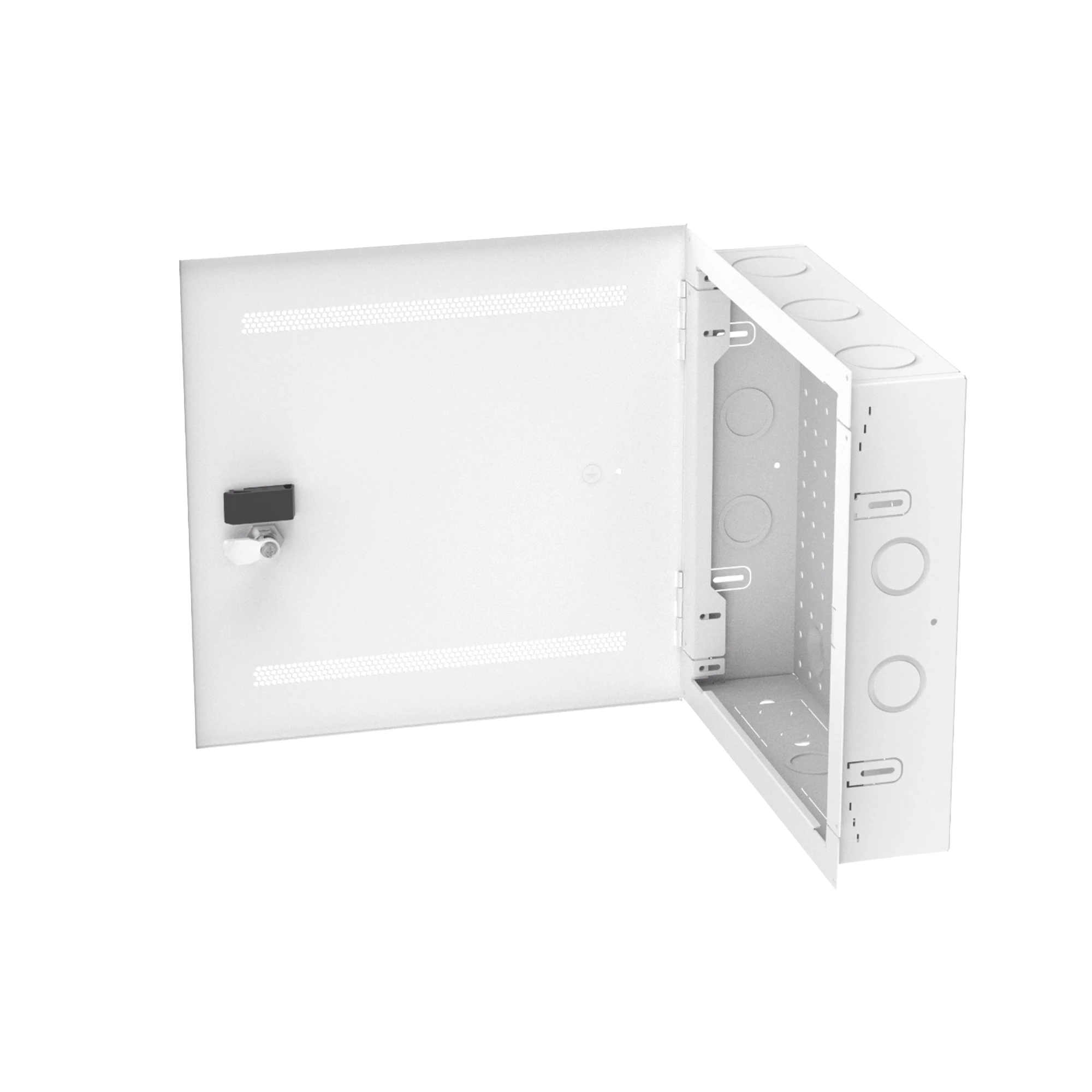 GABINETE MULTIPROPÓSITO DE MONTAJE EN PARED, DE 14 IN DE ALTURA, CON PUERTA REVERSIBLE, FABRICADO EN ACERO, COLOR BLANCO-Racks y Gabinetes-PANDUIT-MS14EHDS-Bsai Seguridad & Controles